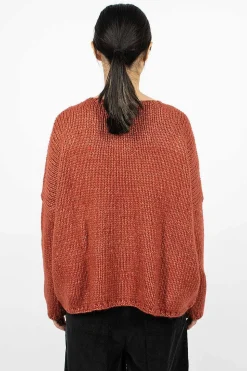 40_212 Oversized V-Neck Red