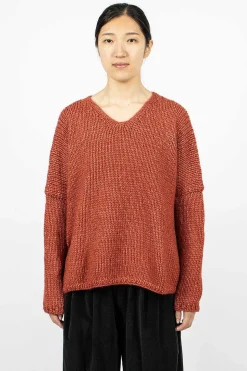 40_212 Oversized V-Neck Red