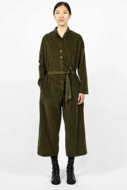 60_03 Velvet Jumpsuit Olive