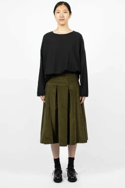 3293 Velvet Skirt Olive