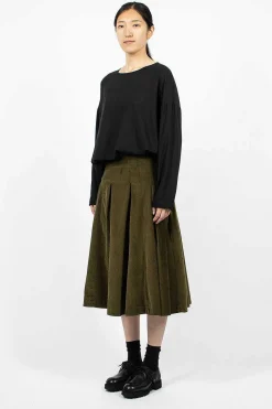 3293 Velvet Skirt Olive