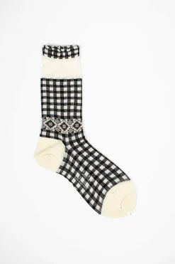 Am-759 Checkered Socks Black