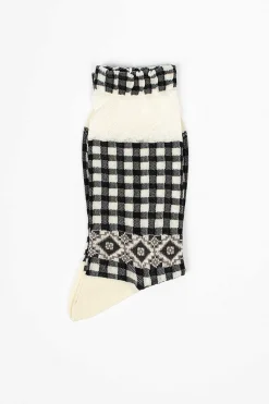 Am-759 Checkered Socks Black
