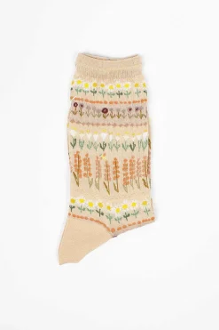 Am-763 Floret Terrace Socks Peach