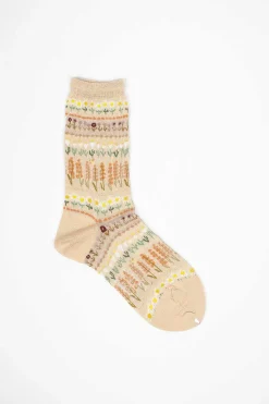 Am-763 Floret Terrace Socks Peach