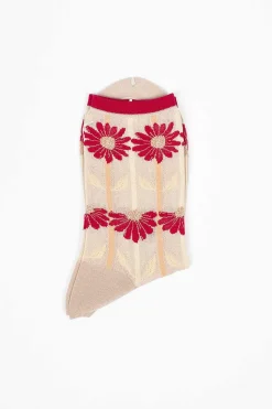 Am-758 Maguerite Socks Light Pink
