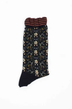 Am-774 Wall Flower Socks Navy
