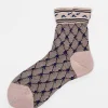 Am-749 Wallpaper Socks Pink