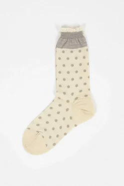 Am-62A Polka Dot Socks Ivory
