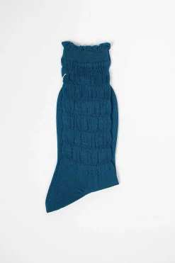 Am-28A Shirring Sock Turquoise