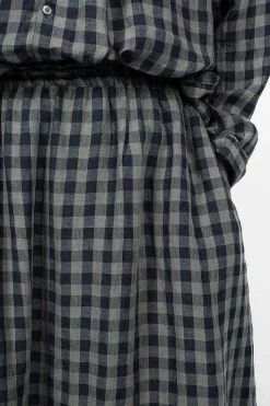 Azumadaki Linen Gingham Skirt