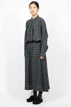Azumadaki Linen Gingham Skirt