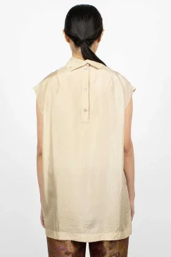 Back Button Shirt Ecru