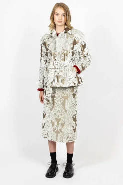 Belted Coat Ecru Tapestry