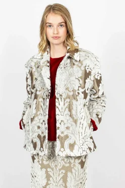 Belted Coat Ecru Tapestry