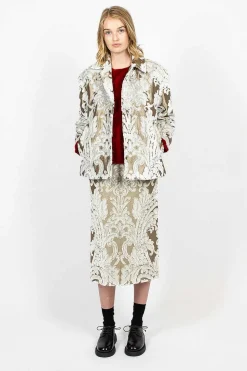 Belted Coat Ecru Tapestry