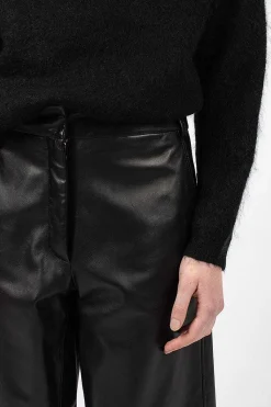Bermuda Wide Leather Shorts Black