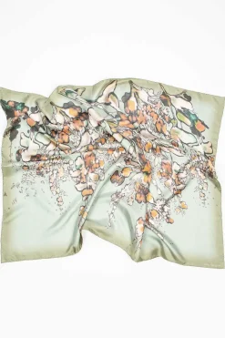 Bleached Floral Scarf Light Grey