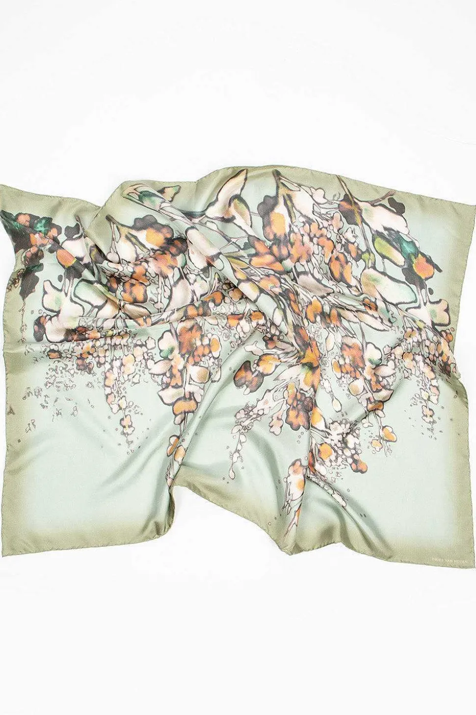Bleached Floral Scarf Light Grey