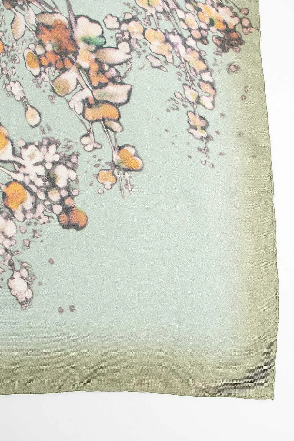 Bleached Floral Scarf Light Grey