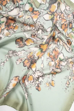 Bleached Floral Scarf Light Grey