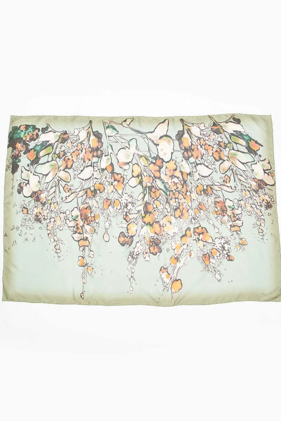 Bleached Floral Scarf Light Grey