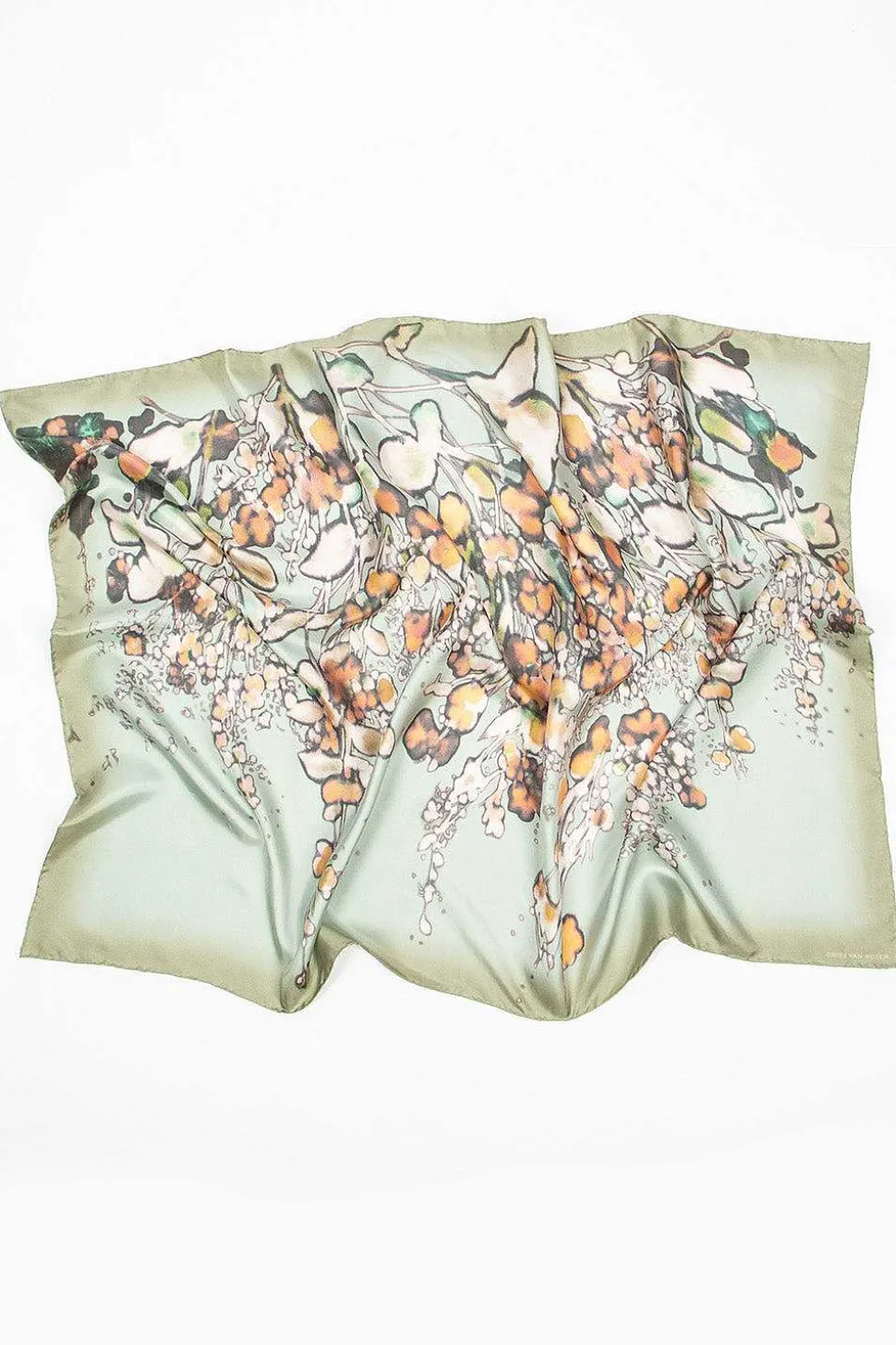 Bleached Floral Scarf Light Grey