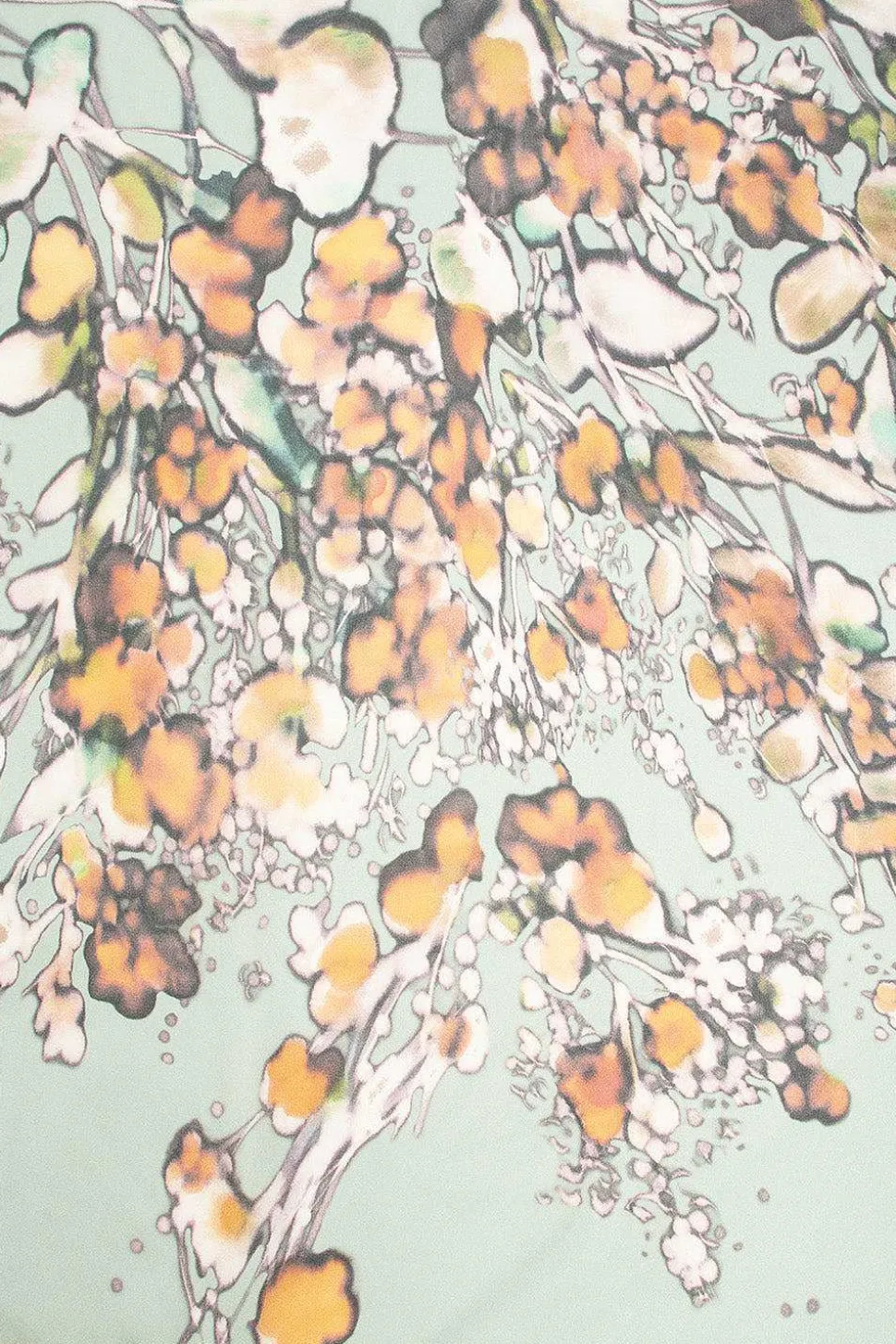 Bleached Floral Scarf Light Grey