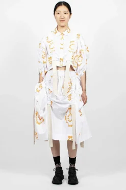 Bow Wreath Slider Shirt White/Clementine