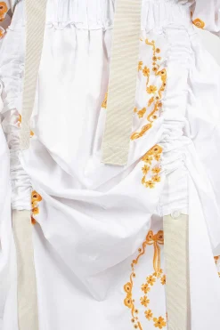 Bow Wreath Slider Skirt White/Clementine