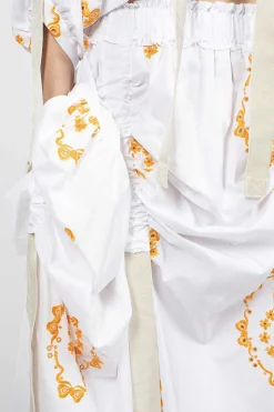 Bow Wreath Slider Skirt White/Clementine