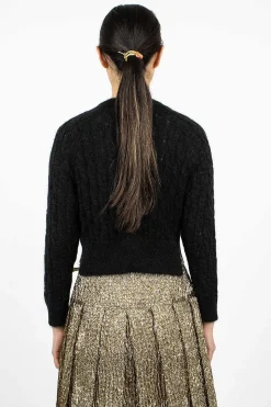 Cable Knit Cardigan Black