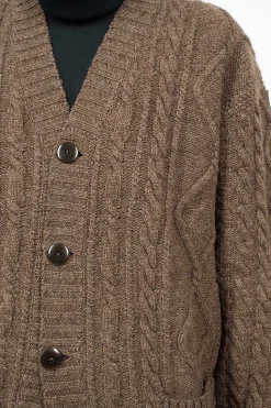 Cable Knit Cardigan Moca Brown
