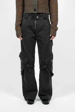 Cargo Trousers Washed Black