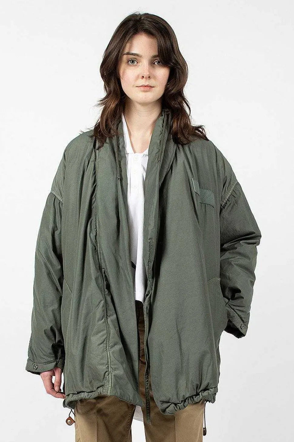 Chamdo Garment Dyed Short Robe Olive
