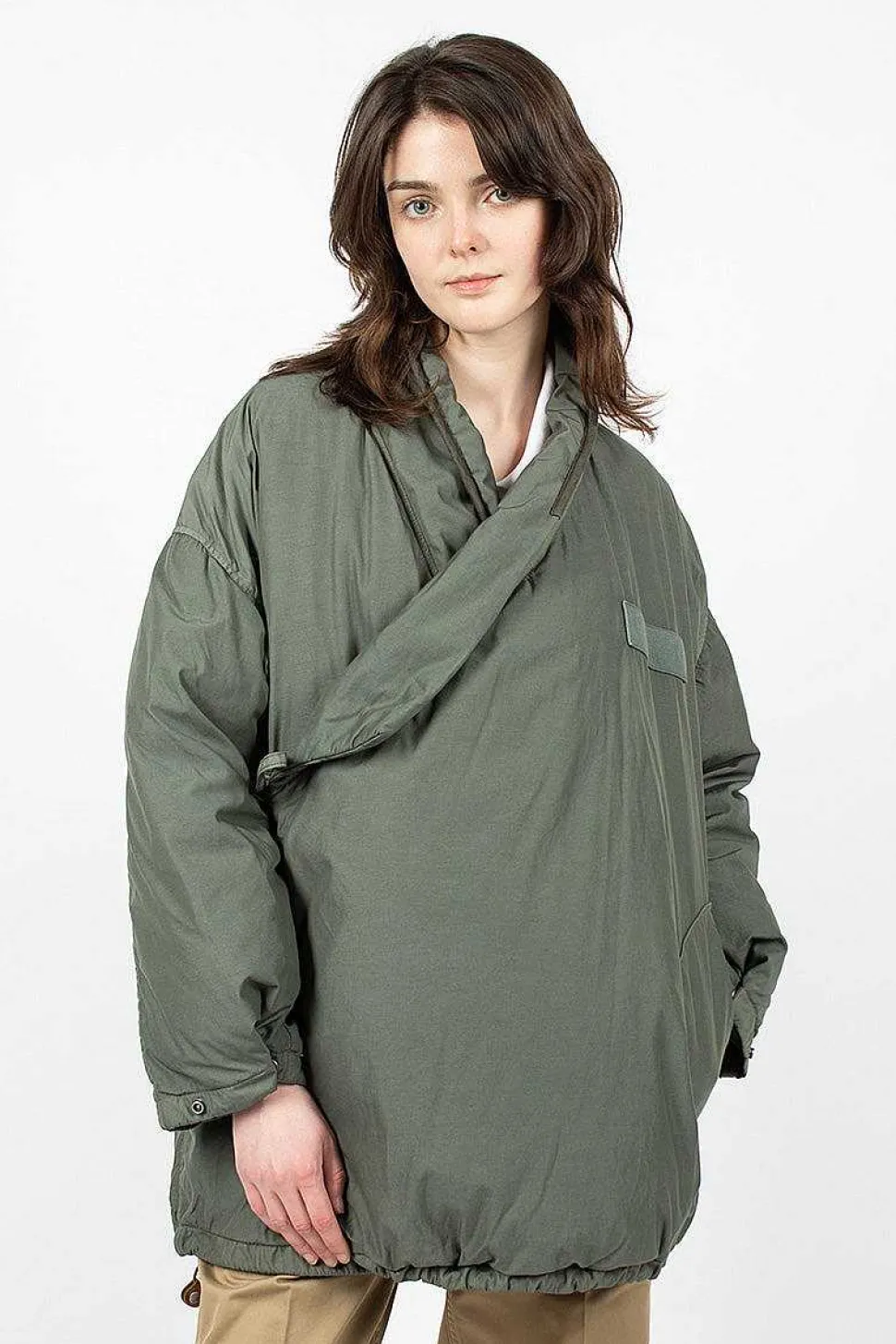 Chamdo Garment Dyed Short Robe Olive