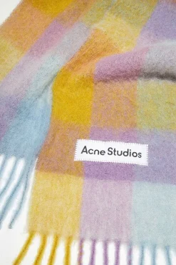 Checked Scarf Violet/Yellow