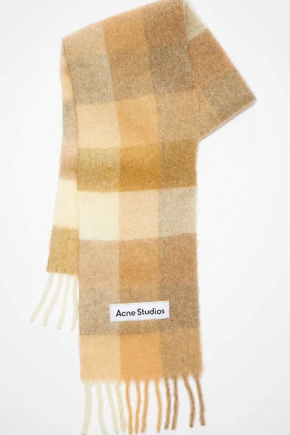 Checked Scarf White/Beige