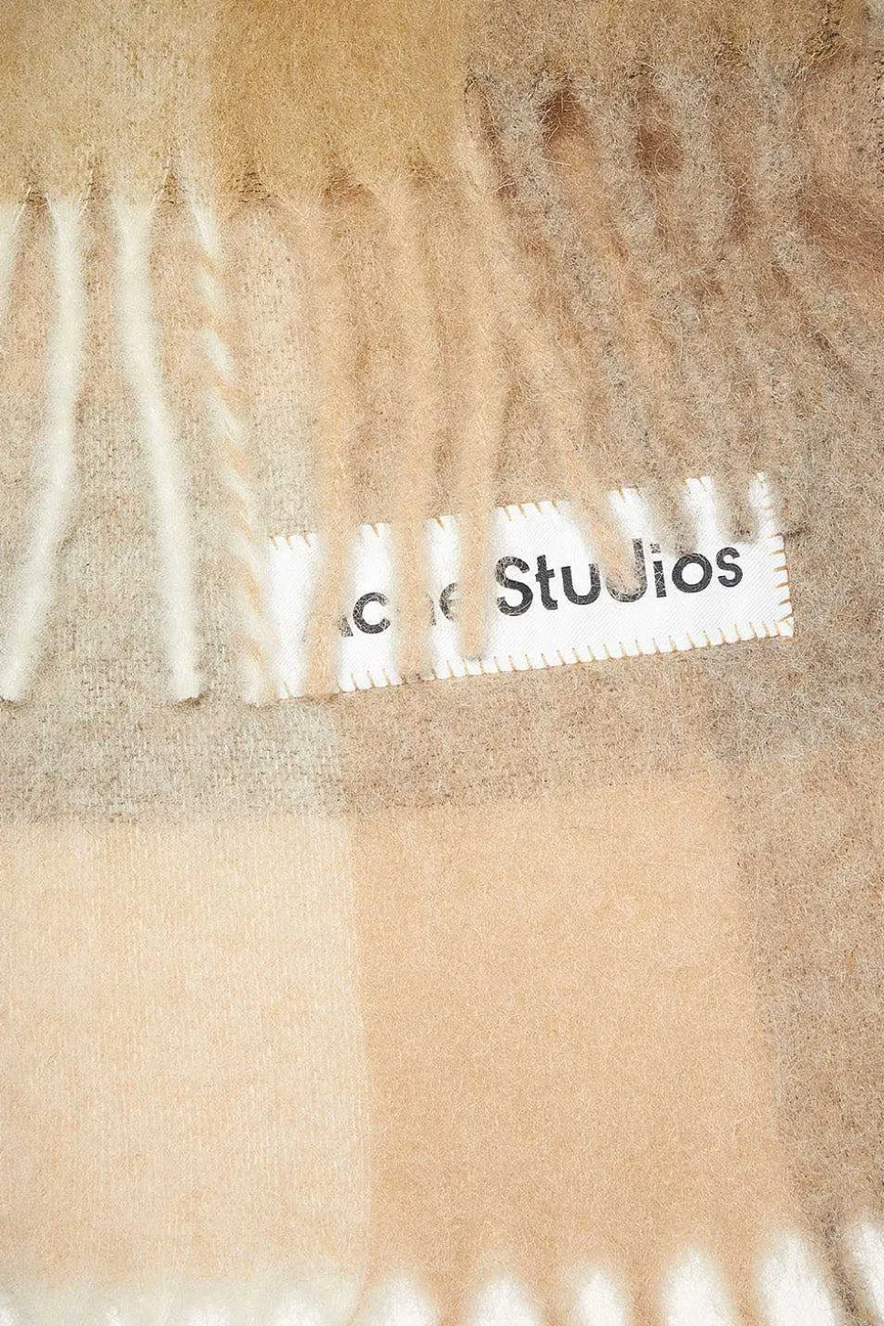 Checked Scarf White/Beige