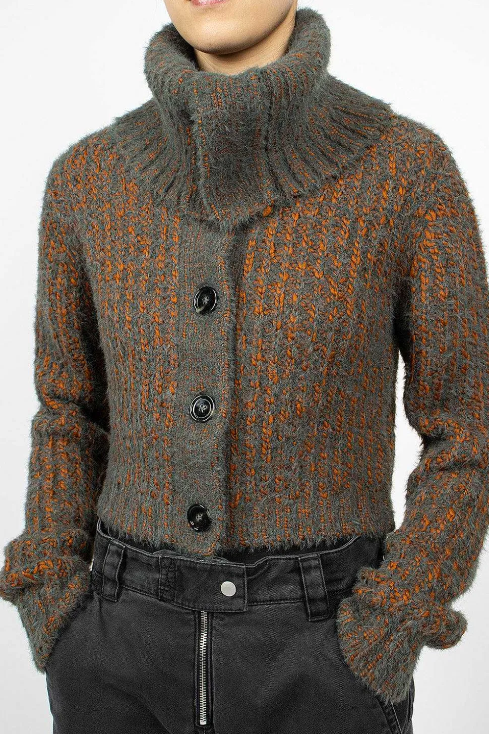 Chunky Cardigan Rust/Multi