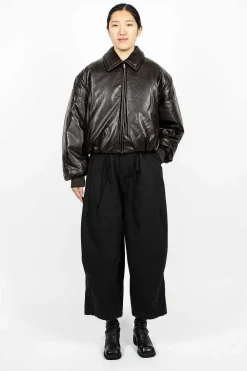 Coated Bomber Jacket Dark Brown