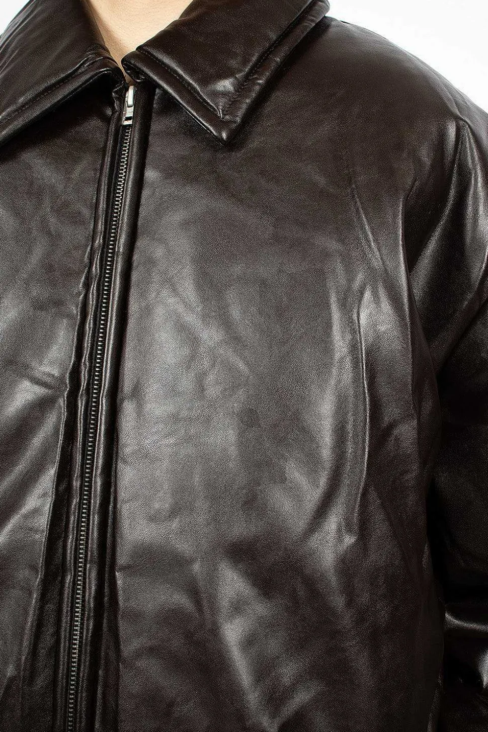 Coated Bomber Jacket Dark Brown