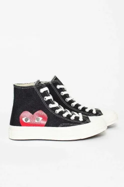 Comme Des Garcons Play X Chuck Taylors 1970's Hi Ox Black