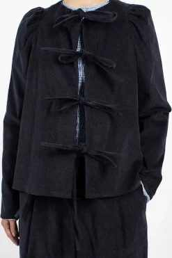 Cord Bow Shirt Navy