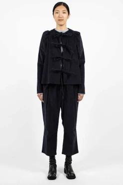 Cord Bow Shirt Navy