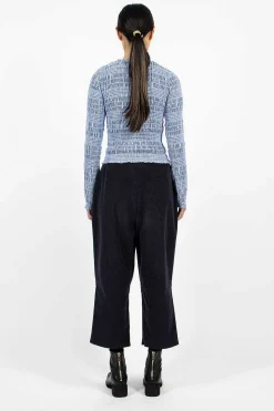 Cord Bow Trouser Navy