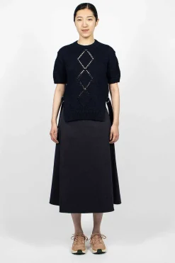 Cotton Knit Top Navy