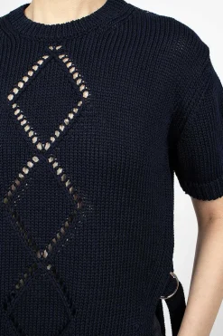 Cotton Knit Top Navy