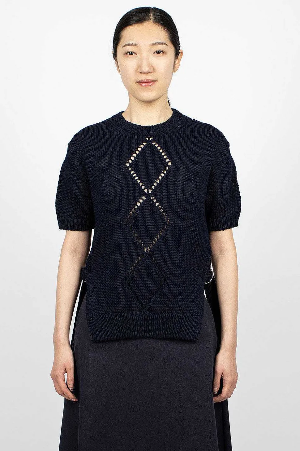 Cotton Knit Top Navy