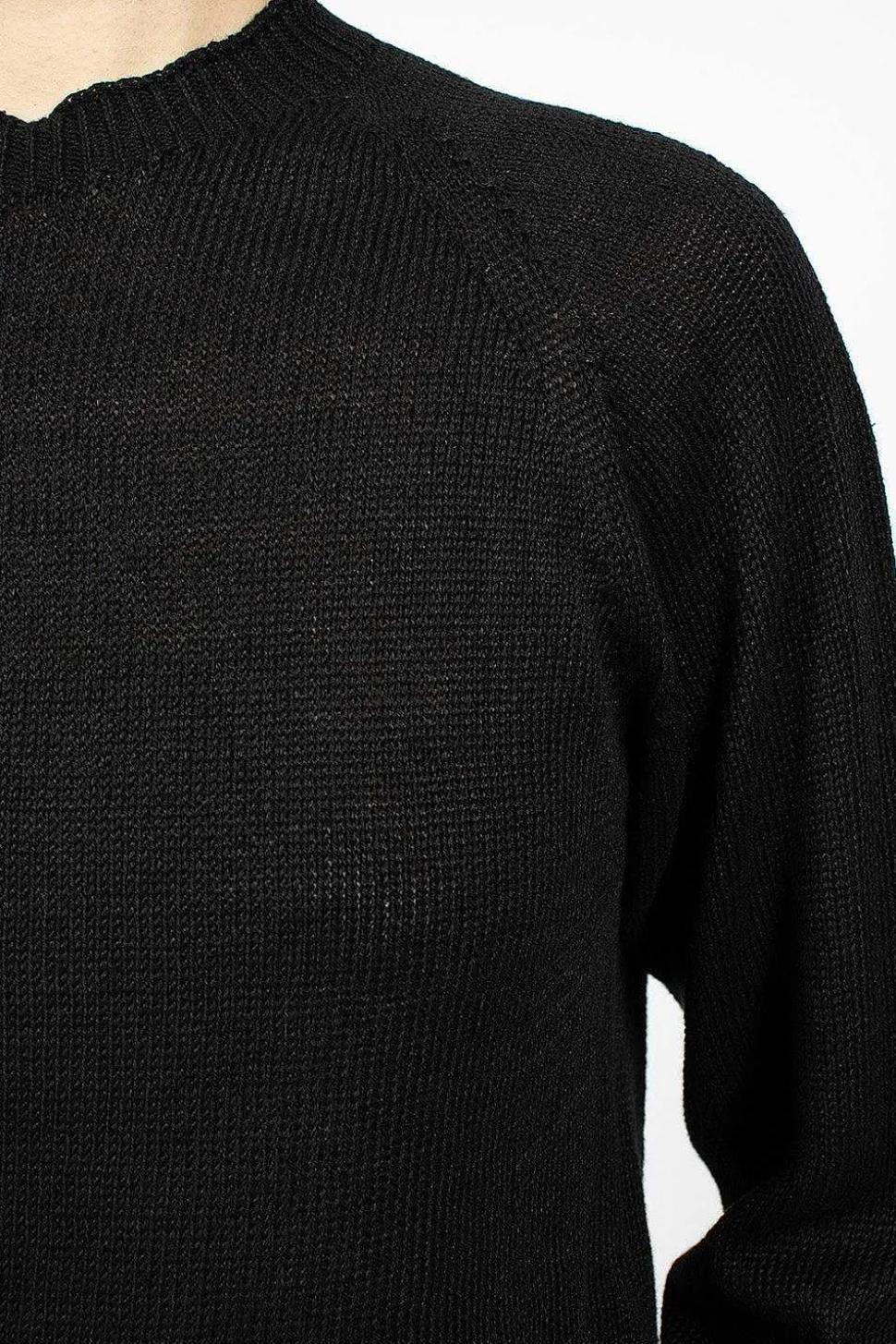 Crew Neck Black Linen/Cotton